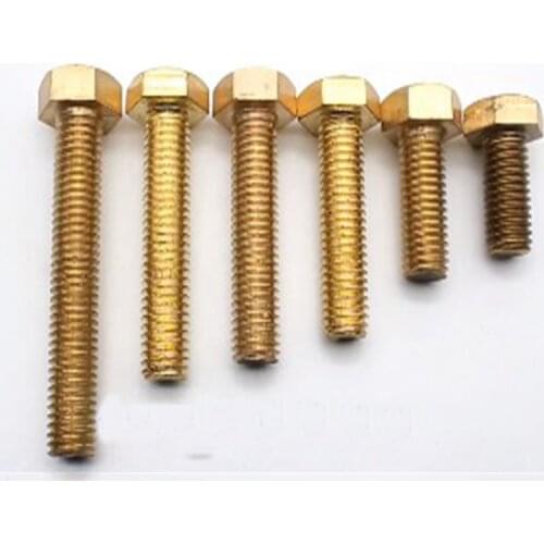 5pcs M4M5M6M8 copper screw copper outer hexagon bolt brass outer hexagon screw copper material outer hexagon
