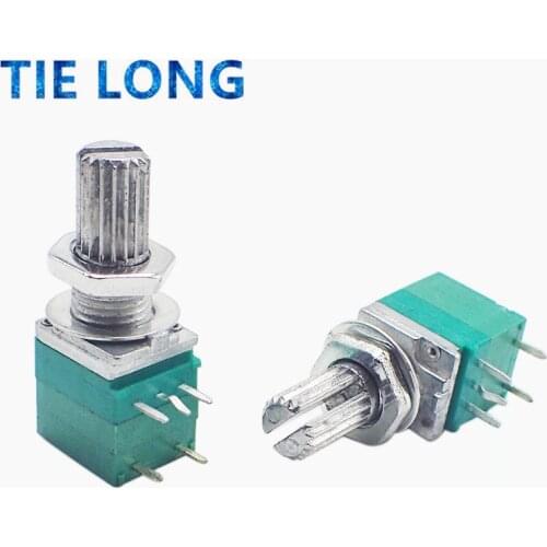 5pcs New RV097NS 5pin RK097NS RV097 5K 10K 20K 50K 100K 500K with a switch audio shaft 15mm amplifier sealing potentiometer