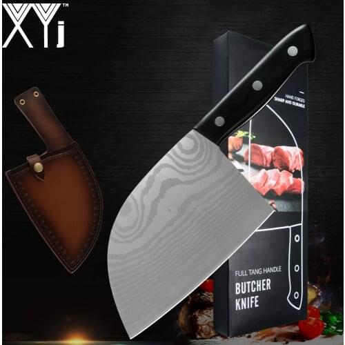 6.5 inch Outdoor Hunting Stainless Steel Butcher Knife Boning Chopping Knife Chef Kitchen Knife Sheath Gift Box Camping Hiking