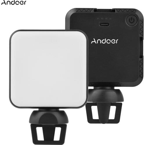 Andoer Photography W36 Mini LED Video Light Light 5600K Adjustable Brightness 3 Cold Shoe for Live Stream Video Shooting Video