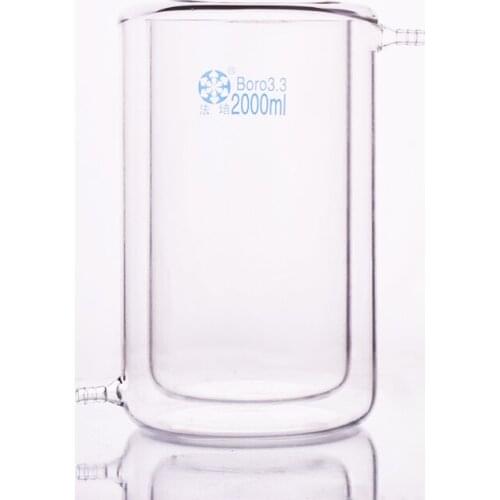 Double-deck beaker,Capacity 2000ml,Double-layer cold trap,Photocatalytic reaction bottle