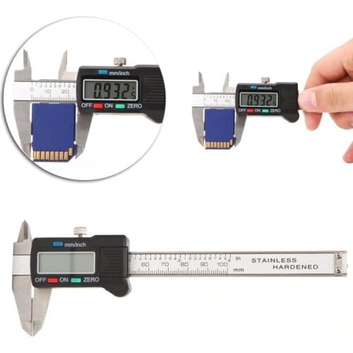 Internal external 100mm LCD Electronic Digital Gauge Stainless Steel Vernier Caliper Micrometer