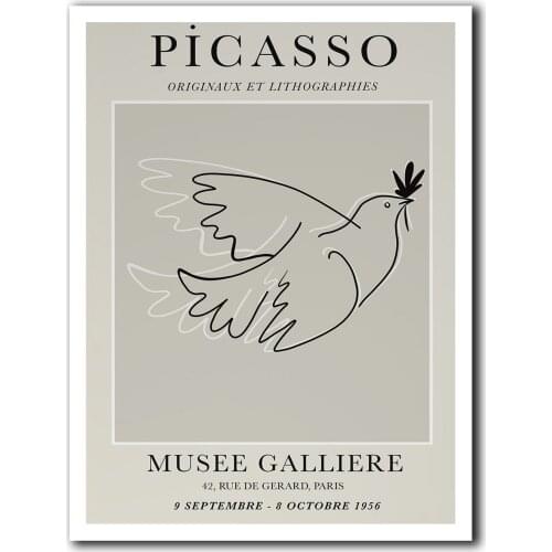 The Bird Sketch By Picasso - Picasso Exhibition Print, Printable Wall Art, Bird Print, Picasso Sketch, Bird Sketch