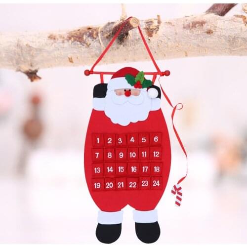 Countdown to Christmas Santa Advent Calendar Christmas Tree Hanging Ornaments Decoration For Home Office Party Decor (Santa Clau