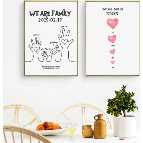 We Are Family Sweet Love Canvas Painting Art Nordic Print Poster Picture Wall The Sitting Room Decorate Decoration No Framework