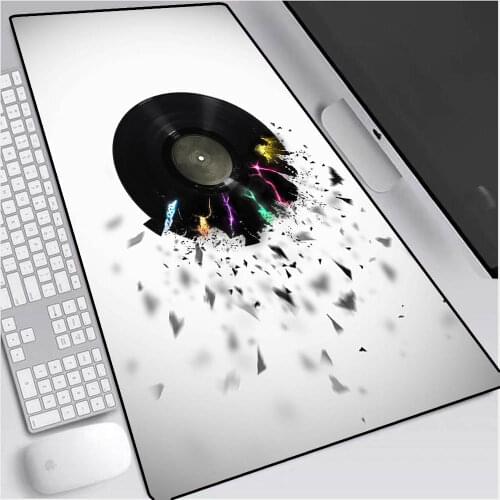 Round Vinyl Record Music Large Gaming Mouse Pad Rubber PC Computer Gamer Mousepad Desk Mat Locking Edge for CS GO LOL Dota Desk