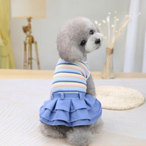 Summer Dog Dress Denim Skirt Cat Puppy Apparel Small Dog Clothes Pomeranian Yorkshire Shih Tzu maltese Poodle Schnauzer Clothing