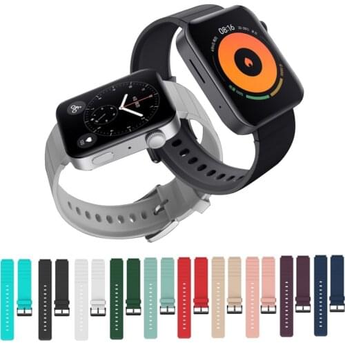 18mm Soft Silicone Watch Band for Xiaomi Smart Watch Adjustable Silicone Strap Quick Release Pin Replacement for 18mm Lug Watch