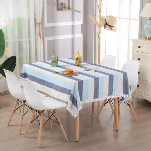 New Creative Yarn-dyed Cotton and Linen Table Cloth Striped Coffee Table Cloth Fashion Simple Table Cloth