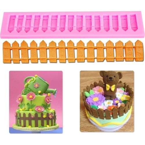 New DIY wooden fence liquid silicone fondant cake decorating mold