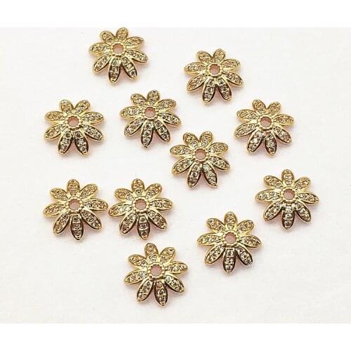 New arrival! 12mm 50pcs Cubic Zirconia Base spacers for Handmade Necklace Earring DIY Parts Jewelry Findings & Components