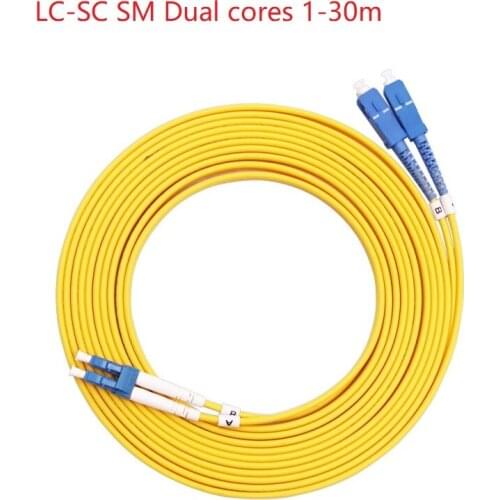 5 PCS 1-20M LC-SC UPC Duplex Single-mode Patch Cord Optical Fiber Pigtail Jumper FTTH Fiber Optic Jumper