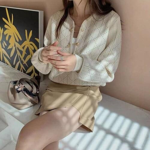 2021 autumn winter new lamb leather skirt asymmetric hem split overskirt A-line female high waist Sheepskin sexy women clothes