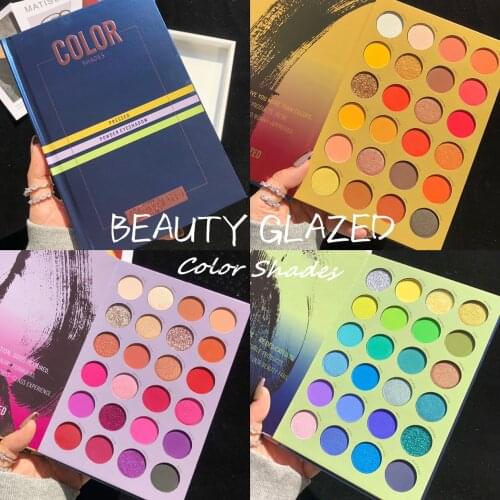 BEAUTY GLAZED Color Shades New 72 Colorful Book Sharp Eyeshadow Palette Shiny Matte Glitter Pigment Eye Shadow Pallete