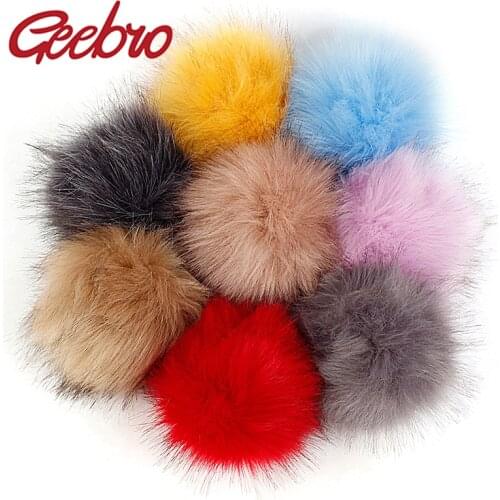 12cm Imitation Foxes Fur Pompom For Women Hat Fake hair ball Pom Poms for DIY Knitted Hat Cap Accessories