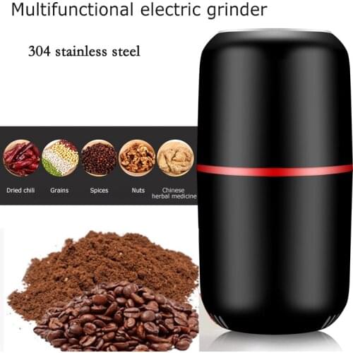 Portable Electric Coffee Grinder Powerful Beans Herb Spice Nuts Mill Machine Multifunction Kitchen Salt Pepper Grinder Household
