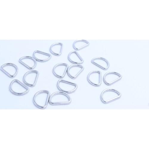 DIY 100pcs/lot 10mm 3/8" metal round alloy D Dee Ring adjustable buckles silver