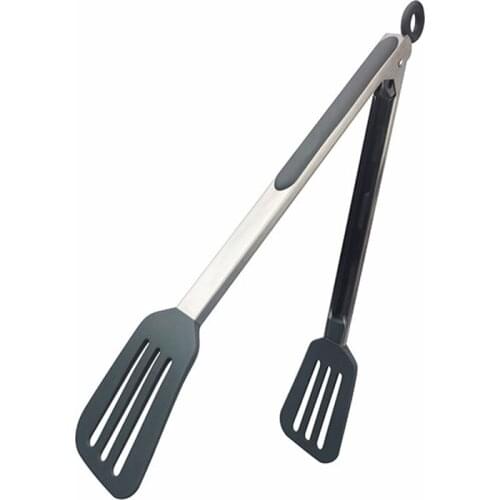 Silicone Stainless Steel Food Tongs Non-slip Cooking Tools Salad BBQ Tools Kitchen Accessories WXV Sale