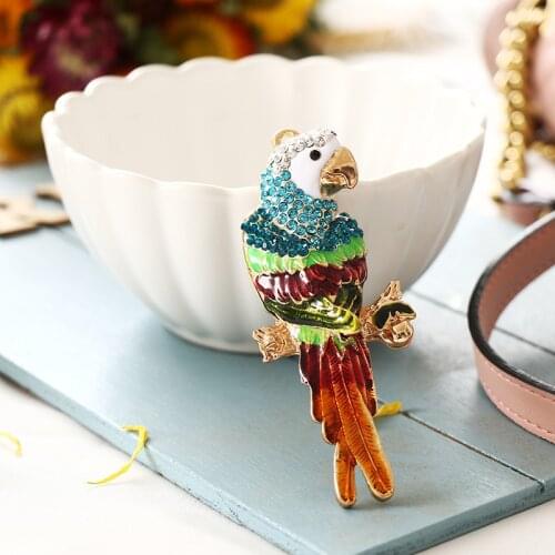 Specially Designed for Creative Custom Bag Buckle Color Oiled Parrot Metal Keychains
