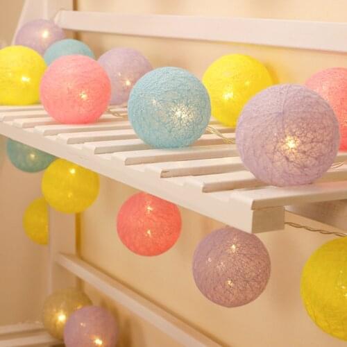 2.2M LED Cotton Ball String Light For Christmas Holiday Fairy Lights Wedding Party Fairy Lights Kids Room Garland Lights Decor