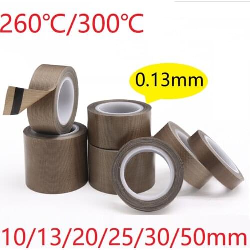 10 13 20 25 30 50 x 0.13mm Adhesive Cloth Insulated Vacuum Seal Machine High Temperature Resistant Electric PTFE Tape 10m