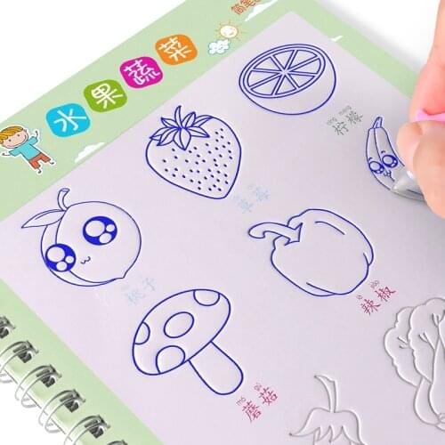6 Books Reusable Copybook For Calligraphy Learn Alphabet Painting Arithmetic Math Children Handwriting Practice Book For Kids