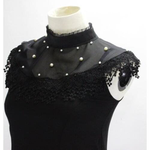 Fake Collar Keep Warm Detachable Collars Lapel False Snow gauze pleated collar bow Wooden ear pleated collar collar chiffon bead