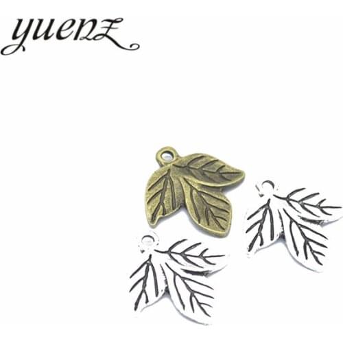YuenZ 10pcs 2 Color Antique Silver color Charms tree leaf Metal Alloy Jewelry Diy Accessories 20*20mm Q320