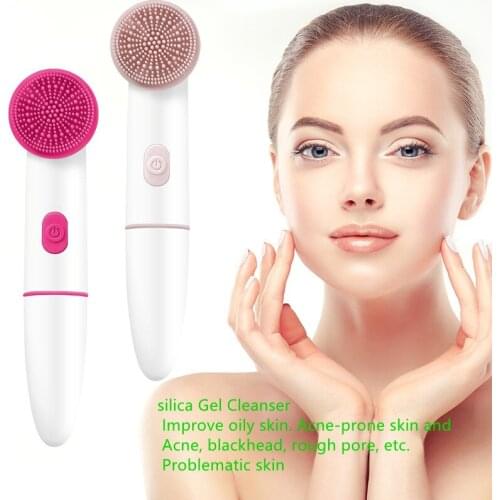 Electric Cleaning Brush, Silicone Rotating Cleaning Brush, Deep Cleansing of Pores and Waterproof Function. Facial Massage Brush
