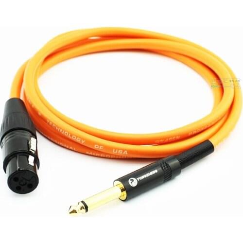 1Pcs Huamin microphone cannon cable soft YS136N-BG XLR female audio cable large two-core straight plug 6.5mm male HIFI