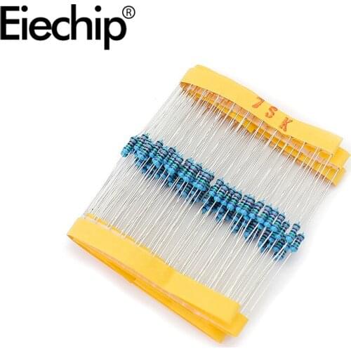 100pcs/lot 1/4W 1% Metal film resistor 0.25W resistance 75K ohm Throught Hole