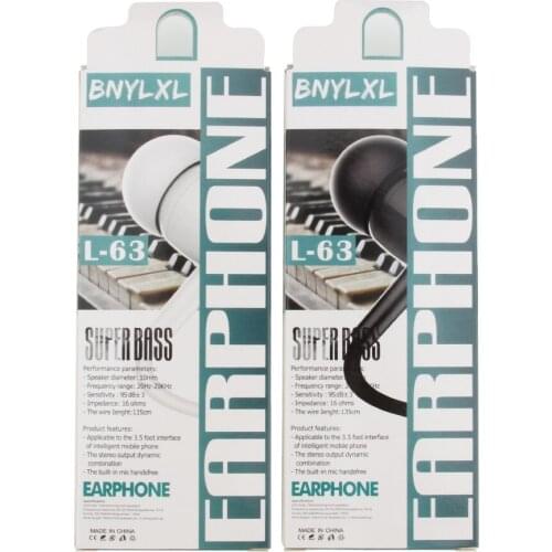 3.5mm Jack Wired Earphones In Ear Bass Headphones Stereo Headset Volume Control Earbuds Mobile Phone Earphone 50pcs