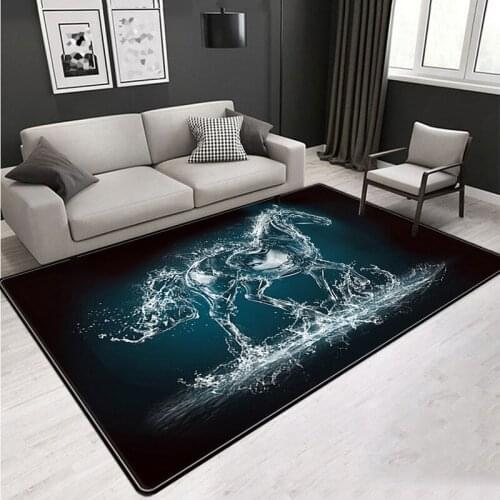 3D Printing Bedroom Area Rugs Flame Wolf Gothic Large Carpets Modern Parlor Anti-slip Floor Home Play Decor Rug Carpet Kids Mats