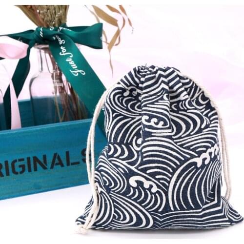 5pcs/lot 14*16cm Small Linen Cotton Bags Party Candy Jewelry display Charms Packaging Bags Cute Drawstring Gift Bags Pouches