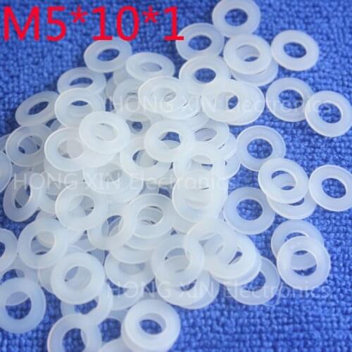 M5*10*1 White 100pcs Nylon Washer Plastic Flat Spacer Washer Thickness circular round Gasket Ring High Quality circular