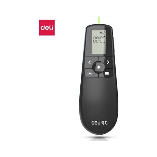 Deli 2804 Green Light /PPT Page Turning Pen /Laser Projection Pen / Demonstration Pen /Remote Control Pen /Charging Pointer Pen
