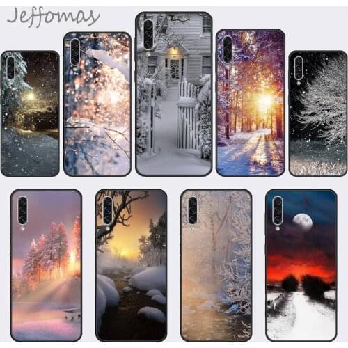 Landscape Winter Light Snow Phone Case For Samsung galaxy S 7 8 9 10 20 edge A 6 10 20 30 50 51 70 note 10 plus