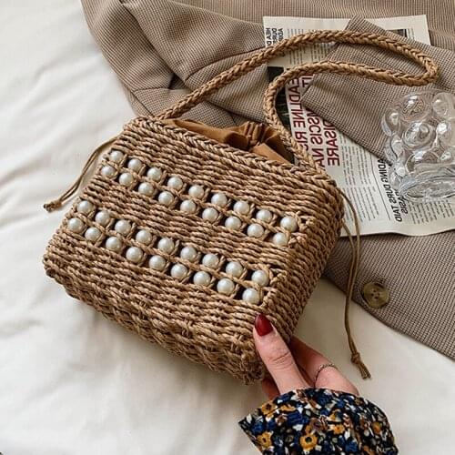 DORANMI Straw Weaved Beach Bags For Women 2021 Square Box Straw Summer Bag Female Casual Totes String Closure Handbags SB449