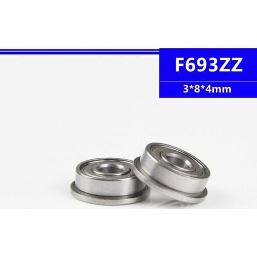 50pcs/100pcs F693ZZ 3*8*4mm RF830ZZ flange deep groove ball bearing 3x8x4mm Flanged bearing F693Z F693