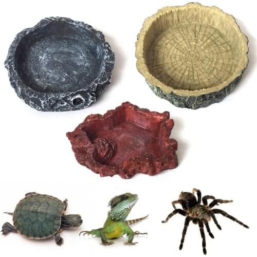 Crawler Pet Feeder Bowl Basin Resin Non-toxic Food Water Pot Reptile Turtle Tortoise Scorpion Lizard Crabs Pets Supplies