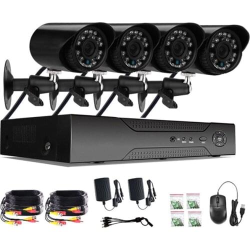 AHD 4-Channel Surveillance Camera Security Network WiFi HD-TVI Monitor Home Security Outdoor Camera Video Surveillance Kit