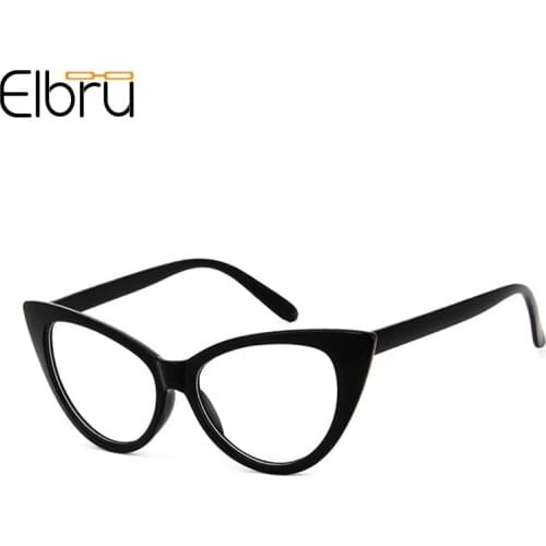 Elbru 2020 Classic Glasses Frame Female Retro Clear Lens Eyeglasses Frame Women Men Fashion Oversized Cat Eye Eyeglasses Frames