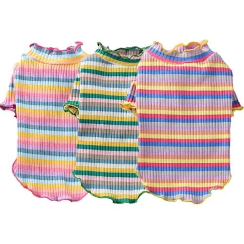 Cute Puppy Clothes Bottoming Shirt Pet Dog Clothes Suit For Small Dogs Pets Vest T-shirt Chihuahua Pajamas Winter Pet Clothing