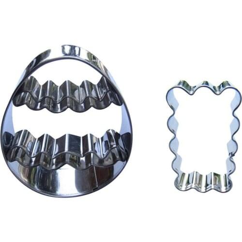 Mini Rectangle,Colored Egg shape 2 pieces Cookie cutting molds, baking tools, cake decorating soft candy tools