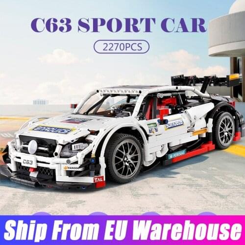 MOULD KING 13075 MOC-6687 6688 1:10 C63 Racing Cars Model High-Tech AMGed Car Toys Building Blocks Bricks Kids Christmas Gifts