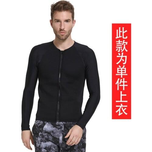 Wetsuit Top Men Premium 3mm Neoprene Diving Suit Jacket Jacket Long Sleeves Diving Surfing Snorkeling-Wet Suit Top Black Color