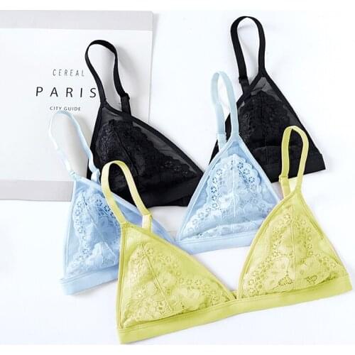 Sexy Women Lingerie Brassiere Ladies Thin Lace Bra Floral Translucent Girl Lace Bralette Bra Wireless Seamless Sex Underwear