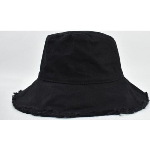 Wholesale Pure Color Washed Hole Female Basin Hat Student Ms. Simple Sunshade Sun Hat Four Seasons Fisherman Hat