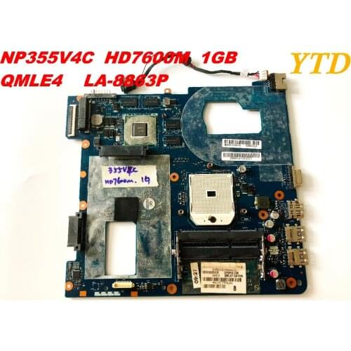 Original for Samsung NP355V4C motherboard HD7600M 1GB QMLE4 LA-8863Pested good free shipping connectors