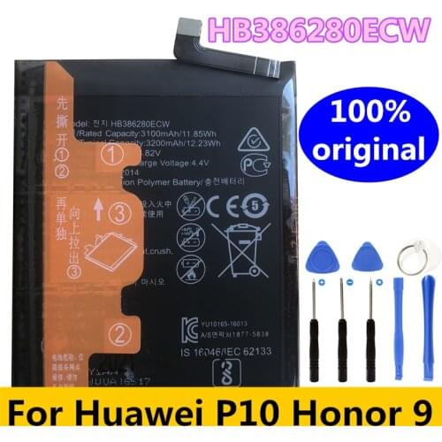 New Original 3200mAh HB386280ECW For Huawei Honor 9 / Honor 9 Premium / STF-L09 / STF-AL00 / STF-AL10 / STF-TL10 Battery + Tools